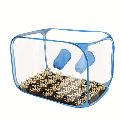 1pc PVC Mushroom Growing Still Air Box, Portable Foldable Pop Up Mushroom Grow Tent, Mushroom Growing Container