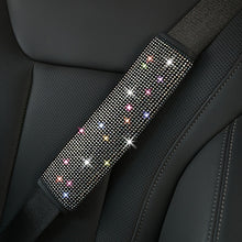 Load image into Gallery viewer, 2pack Car Setting Seat Belt Protector Leather Bag Edge Shoulder Protector Car Interior Full Of Artificial Diamonds Modified Decoration Supplies
