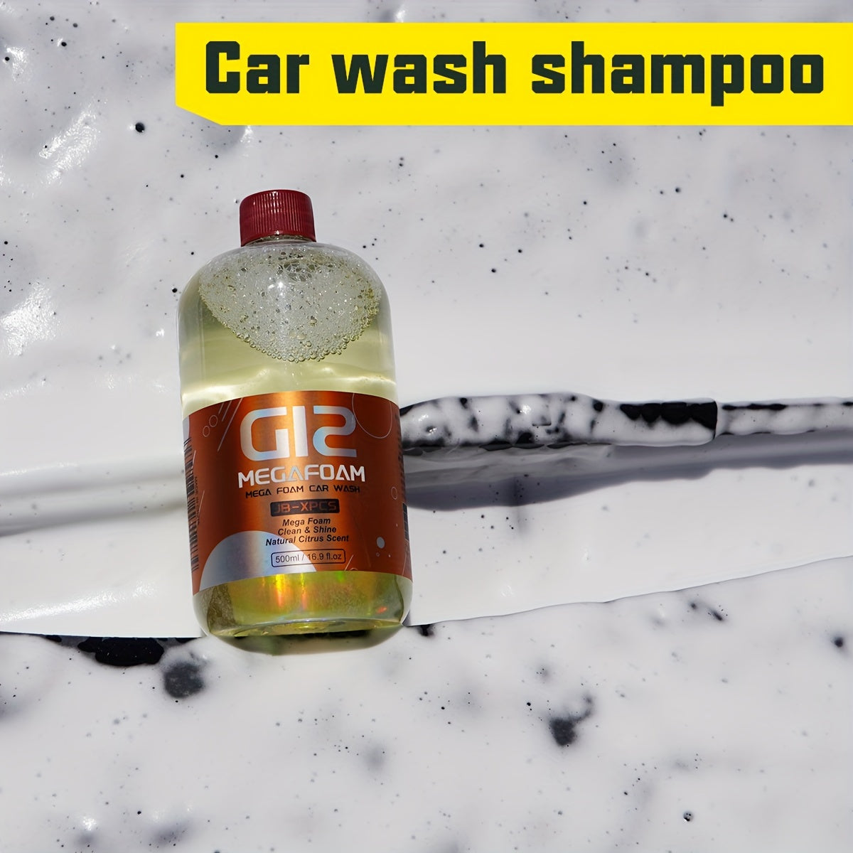 Mega Foam Car Wash Soap - High-Concentrated Foam Wash For Cars - Natural Citrus Scent, Non-Streaking, Safe For All Surfaces, 30% Active Ingredients For Superior Cleaning And Lubrication, Phosphate-Free, Neutral PH Formula