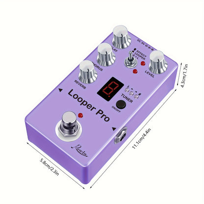 40s Electric Guitar Effects Pedal with Seamless Looping, Unlimited Layering & Premium Chorus, Delay, Coordinator Effects for Unmatched Soundscapes