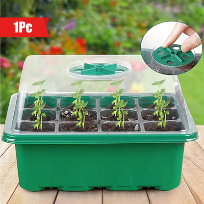 1pc, Green Seedling Pot, Household Outdoor Seedling Plug Tray, Special Pot Nutrition Cup, Plastic Rectangular Tray, Cutting Seedling Artifact