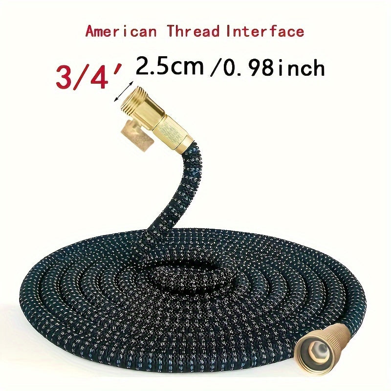 Super-Duty 3/4 Expandable Garden Hose - Magic Flexible & High-Pressure Resistant - Ideal for Car Wash & Lawn Irrigation - Telescopic Design, 4 Sizes, 2 Colors, American Standard