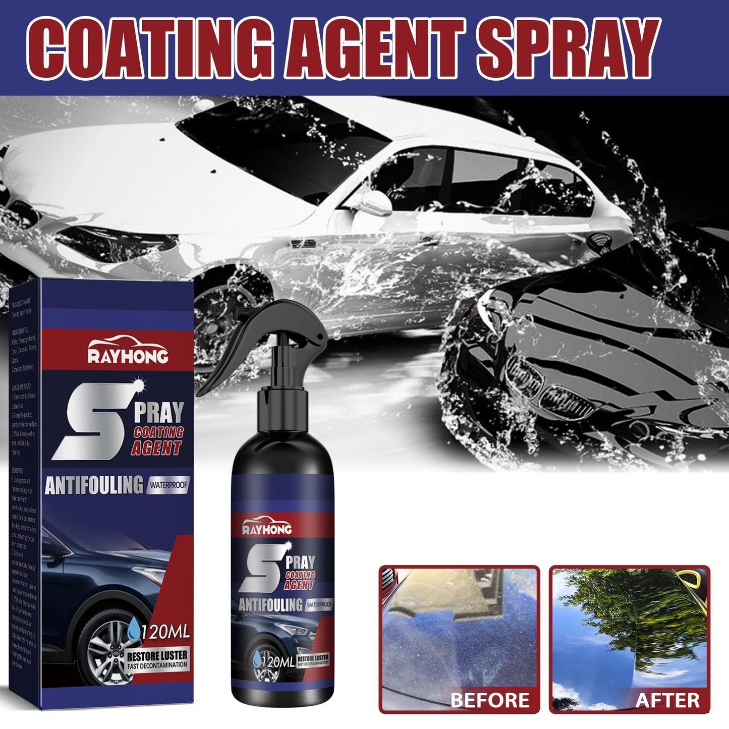 3-In-1 Car Coating Spray, Suitable for Car Paint: Fast Coating Agent - Fast Coating Car Wax Polish Waterless Car Wash Agent - Car Coating Spray - Plastic Coating Agent - Nano Coating Spray Automobile coating