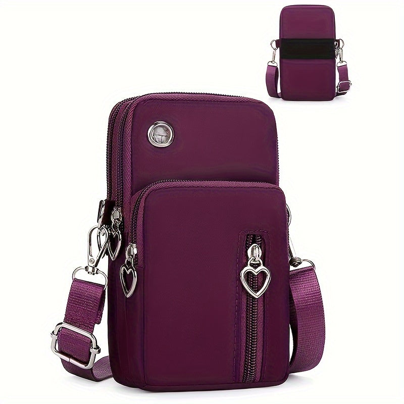 Mini Fashion Cellphone Bag, Trendy Zipper Crossbody Bag, Women's Casual Handbag, Card Holder & Purse