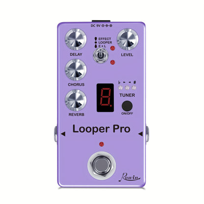 40s Electric Guitar Effects Pedal with Seamless Looping, Unlimited Layering & Premium Chorus, Delay, Coordinator Effects for Unmatched Soundscapes