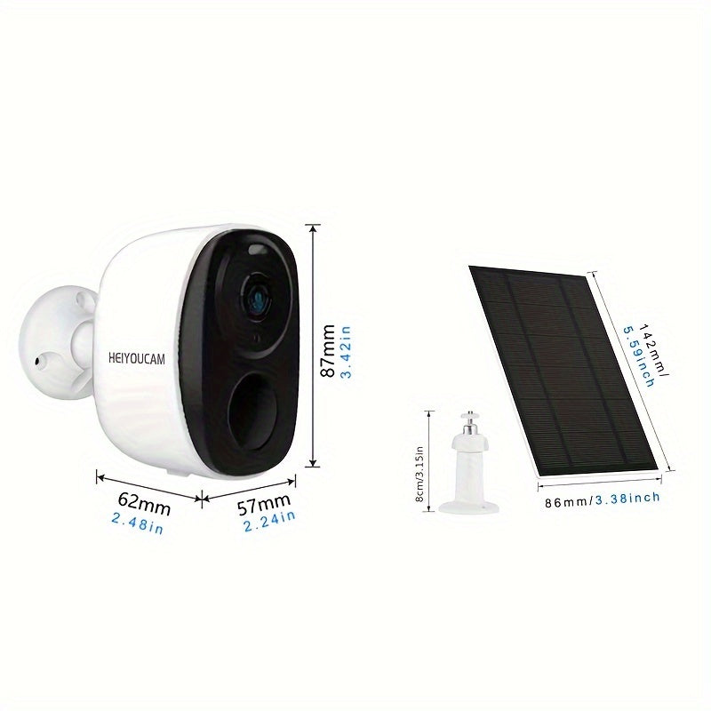 Security Camera Wireless Outdoor, 3MP Night Vision with Spotlight, Wire-Free Battery Solar Powered, Human Detection, with Solar Panel, PIR Human Detection, 2-Way Talk, IP65 Waterproof, SD Card/Cloud Storage, Security Cameras
