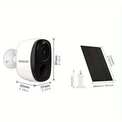 Security Camera Wireless Outdoor, 3MP Night Vision with Spotlight, Wire-Free Battery Solar Powered, Human Detection, with Solar Panel, PIR Human Detection, 2-Way Talk, IP65 Waterproof, SD Card/Cloud Storage, Security Cameras