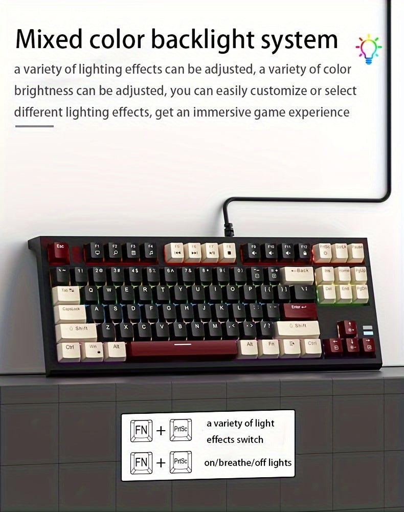 MageGee 75% Mechanical Gaming Keyboard With Blue Switch, LED Backlit Keyboard, 87 Keys Compact TKL Wired Computer Keyboard For Windows Laptop PC Gamer Gift For Birthday/Easter/Boy/Girlfriend