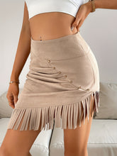 Load image into Gallery viewer, Micro Elasticity Solid Color Tassel Ruched Beaded Bodycon Skirt - Stretchy Polyester Fabric, Elegant Casual Wear for Spring &amp; Summer - Womens Clothing for All Seasons
