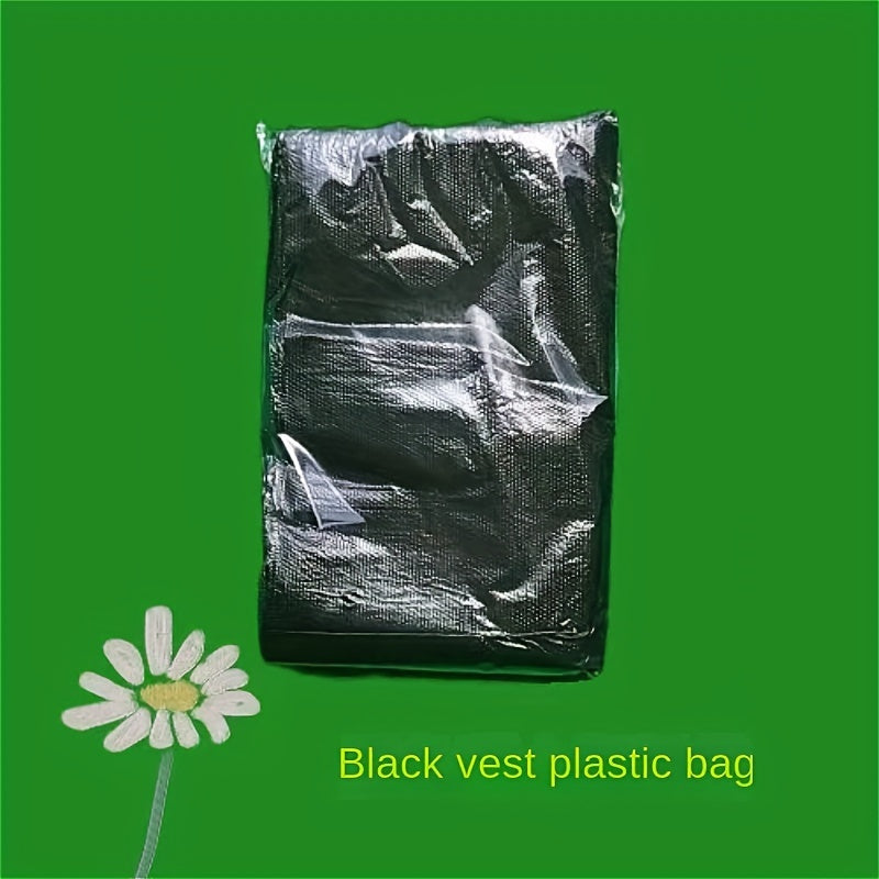 50pcs Black Plastic Vest Bags - Convenient Packaging & Storage for Retail, Groceries, and Supermarkets