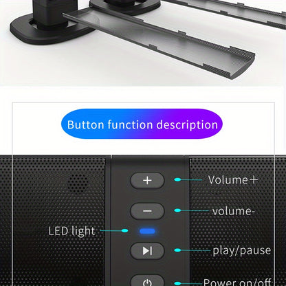 20W 3D Wireless Home Theater Computer Stereo Surround Speakers - Transformable into Two TV Speakers - Perfect Gift for Any Occasion
