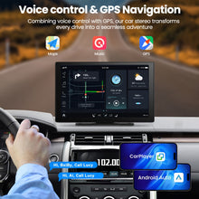 Load image into Gallery viewer, 9 Inch Portable Car Stereo, Wireless Car Touch Screen Android Auto With 2.5K Dash Cam, 1080P Backup Camera, Car Audio Receiver With Mirror Link/GPS Navigation/FM

