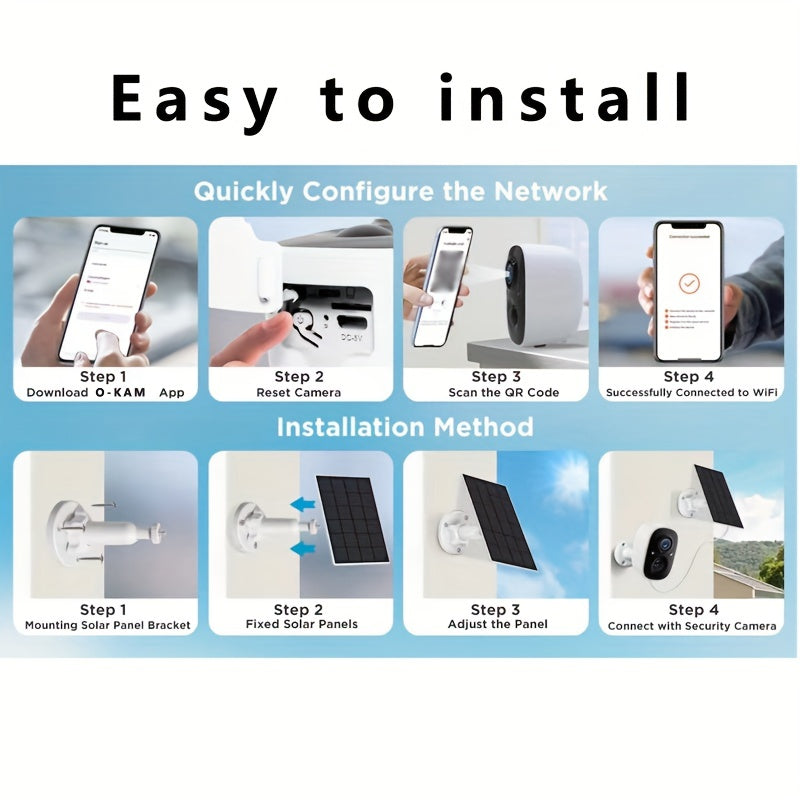 Security Camera Wireless Outdoor, 3MP Night Vision with Spotlight, Wire-Free Battery Solar Powered, Human Detection, with Solar Panel, PIR Human Detection, 2-Way Talk, IP65 Waterproof, SD Card/Cloud Storage, Security Cameras