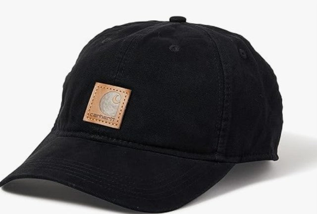 Carhartt Men's Ball Cap Black Canvas Hat Carhartt Logo Thick Moisture Wicking Material