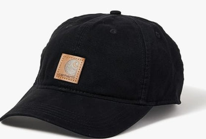 Carhartt Men's Ball Cap Black Canvas Hat Carhartt Logo Thick Moisture Wicking Material