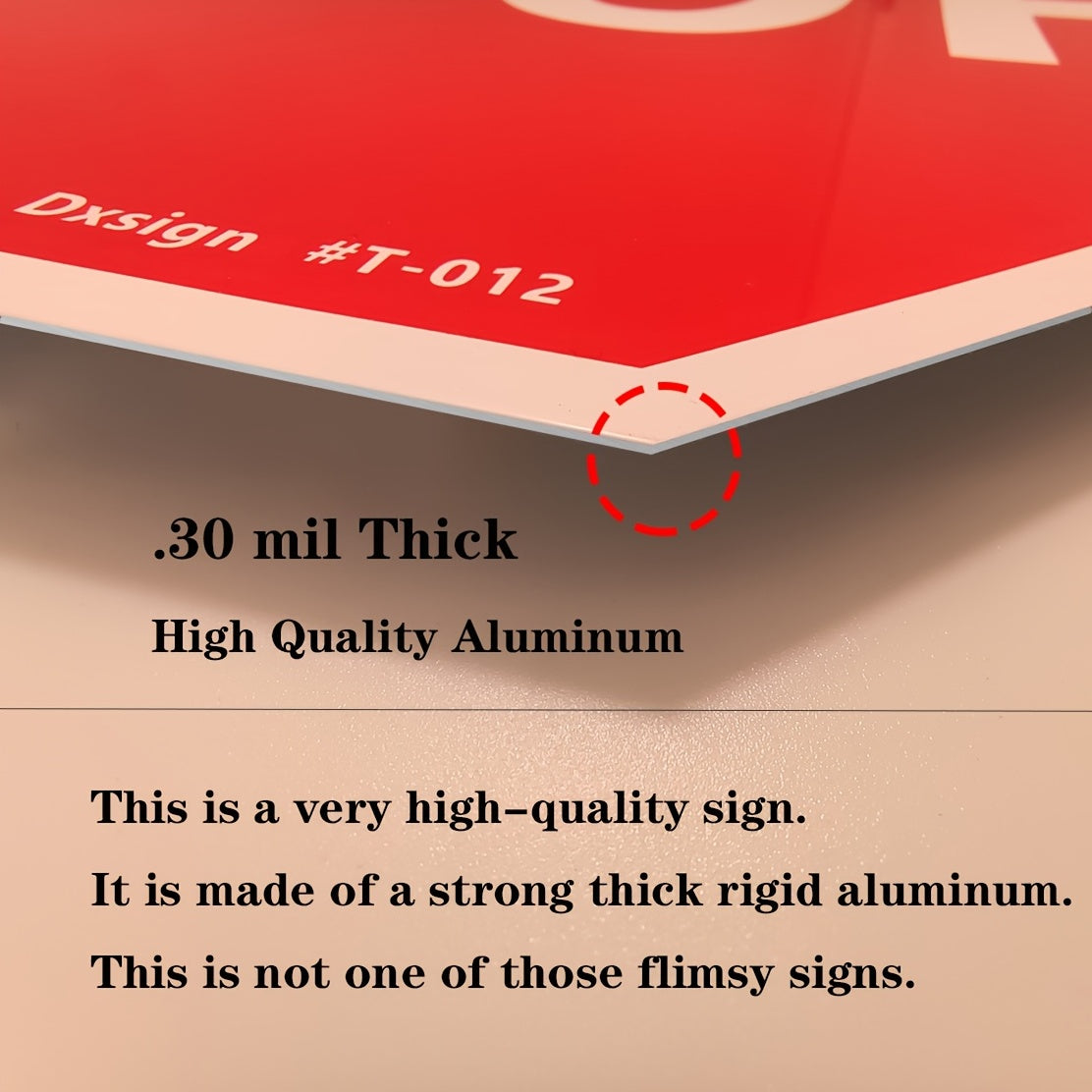 Stop Signs Traffic Aluminum 12''x12'' 30-mil Thick UV Ink Printing Outdoor Use For Doorway - Durable & Weatherproof - For Home & Business Security - Ideal Gift for Safety Enthusiasts