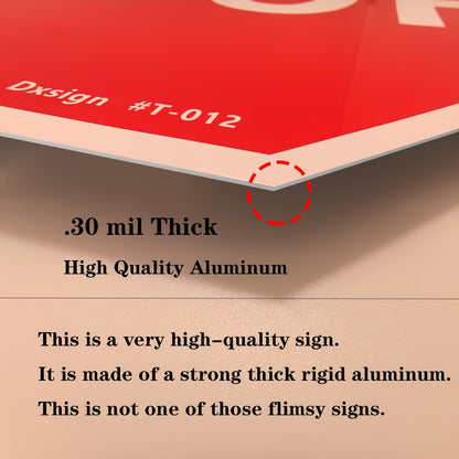 Stop Signs Traffic Aluminum 12''x12'' 30-mil Thick UV Ink Printing Outdoor Use For Doorway - Durable & Weatherproof - For Home & Business Security - Ideal Gift for Safety Enthusiasts