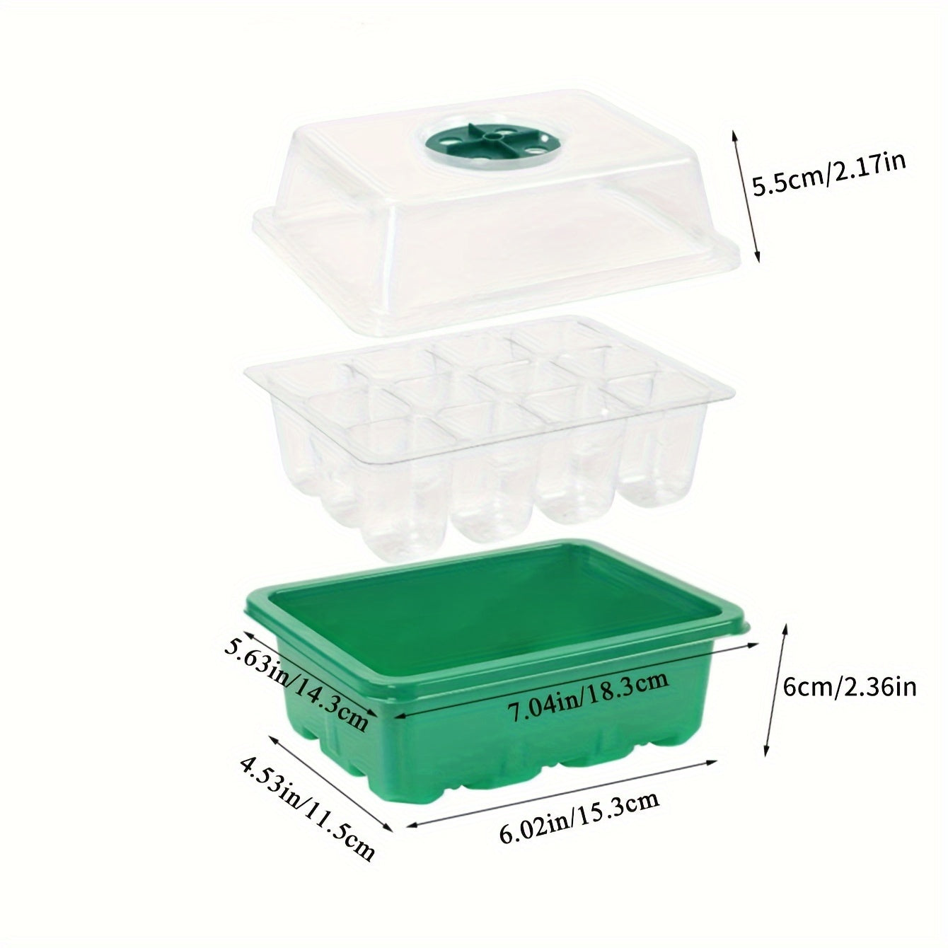 1pc, Green Seedling Pot, Household Outdoor Seedling Plug Tray, Special Pot Nutrition Cup, Plastic Rectangular Tray, Cutting Seedling Artifact