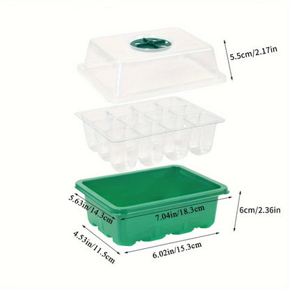 1pc, Green Seedling Pot, Household Outdoor Seedling Plug Tray, Special Pot Nutrition Cup, Plastic Rectangular Tray, Cutting Seedling Artifact