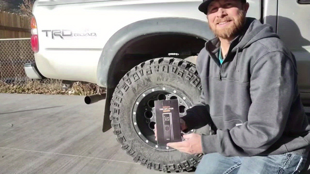 Tire Inflator Portable Air Compressor, 12V DC Auto Air Pump for Car Tires, 150PSI Electric Tire Pump with Digital Pressure Gauge, LED Light for Car Motorcycle Bike Ball, Car Accessories, for DC only.