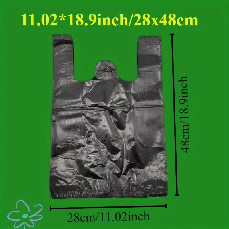 50pcs Black Plastic Vest Bags - Convenient Packaging & Storage for Retail, Groceries, and Supermarkets