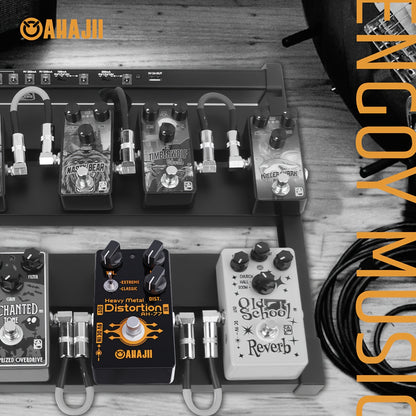 AHAIJI AH-77u High-Gain Distortion Pedal - Heavy Metal Guitar Effects, Black Aluminum Alloy, True Bypass, 3 Control Knobs (Volume, Distortion, Mid), 2-Way Extreme/Classic Selector for Switch, LED Indicator, for High-Quality S