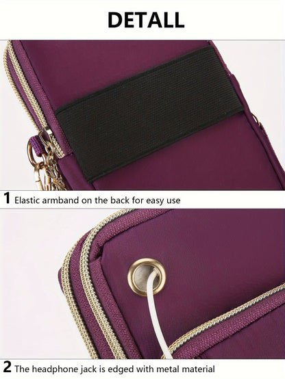 Mini Fashion Cellphone Bag, Trendy Zipper Crossbody Bag, Women's Casual Handbag, Card Holder & Purse