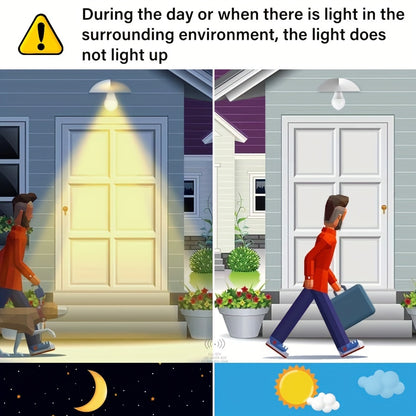 Energetic Motion Sensor Light Bulb, 9W(60 Watt Equivalent), Indoor/Outdoor Automatic Activated by Motion, A19, E26, 6000K Dusk to Dawn Security Bulbs for Entrance, Porch, Stairs, Hallway, 1 Pack