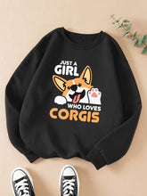 Load image into Gallery viewer, Corgi Print Pullover Sweatshirt - Ultra-Soft and Cozy, Stylish Long Sleeves, Classic Crew Neck Design - Perfect for Transitional Seasons (Spring &amp; Fall), Designed Exclusively for Womens Clothing
