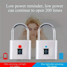 Load image into Gallery viewer, 1pc Mini Smart Fingerprint Padlock, Security Door Lock, Antitheft Keyless USB Rechargeable Lock For Suitcase Luggage
