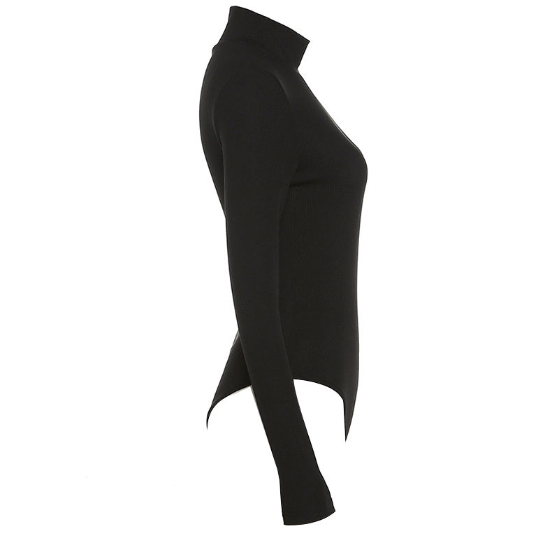 Chic Asymmetric One Shoulder Ribbed Knit Bodysuit - Long Sleeve, Sexy Style for Fall Winter - Form-Fitting, Versatile One Piece Womens Clothing