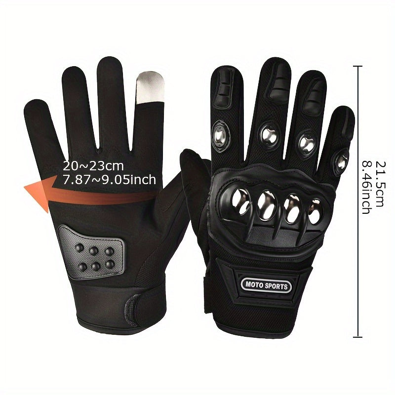 A Pair Of Durable Touch -screen Motorcycles And Electric Bicycle Gloves, With Stainless Steel Protection -not Water Washing Polyester Fiber, Outdoor Leisure