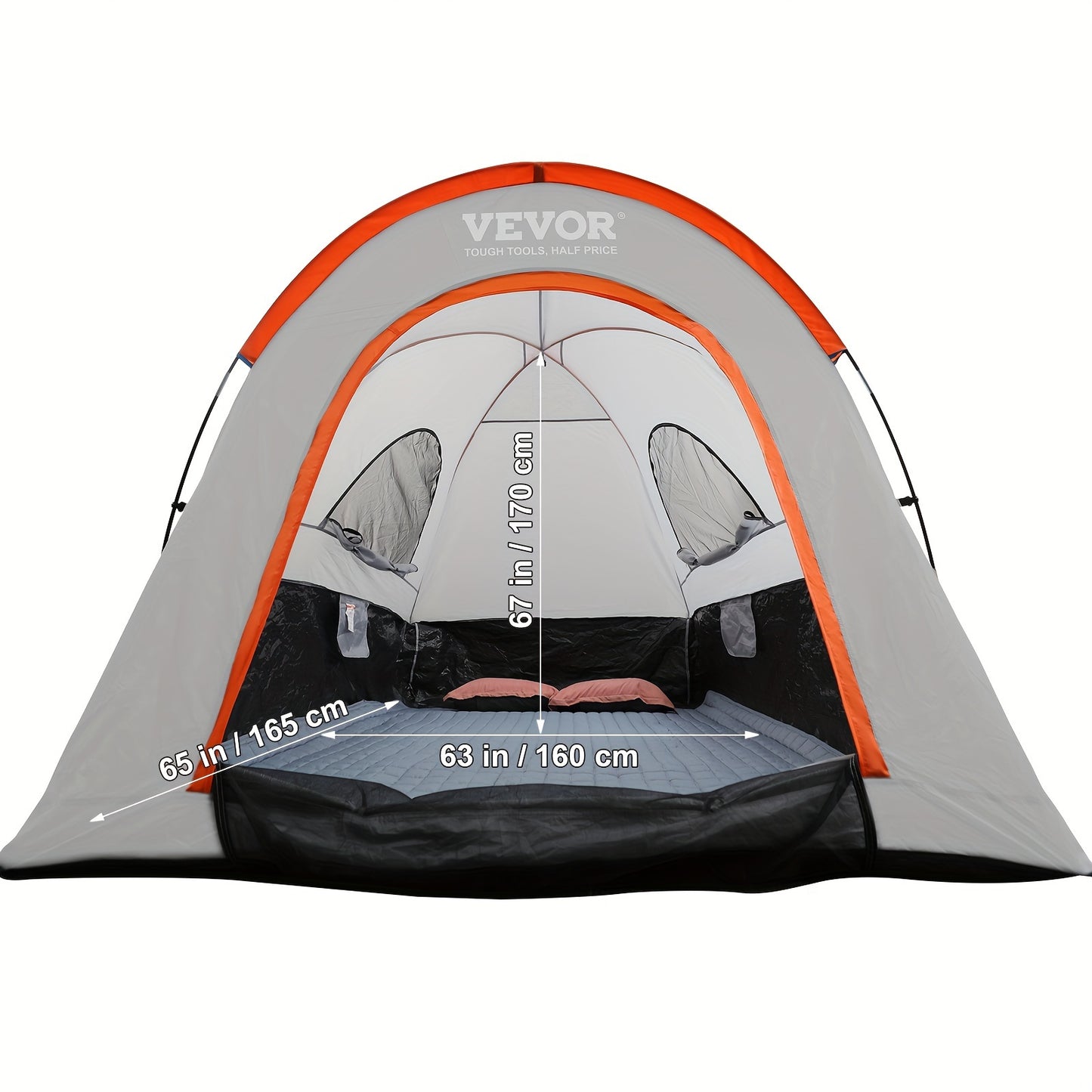 VEVOR Truck Bed Tent, Pickup Truck Tent With Rain Layer And Carry Bag, Waterproof Double Layer Truck Tent For Camping, Accommodate, For Camping Traveling Outdoor Activities