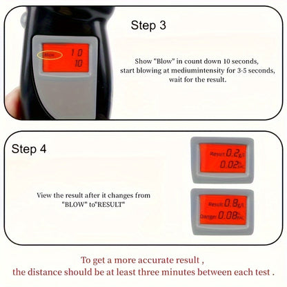 Portable Digital Breathalyzer - Accurate Blood Alcohol Content Test, Battery-Free Operation, Ideal for Car Accessories