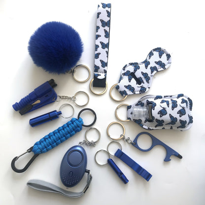 12pcs Safety Keychain Full Set, Self Defense Security Keychain Set With Personal Alarm, Protective Keychain Accessories Gift For Women Valentines Gift