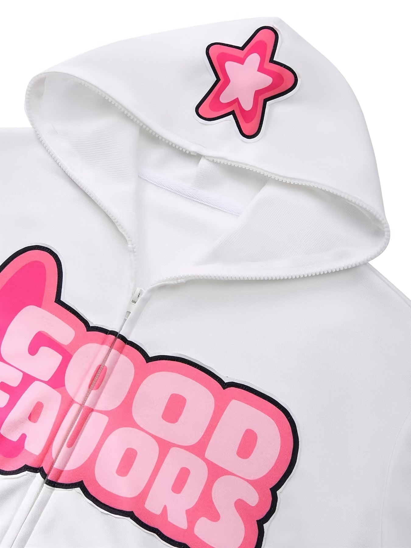 Trendy Womens Letter Print Hoodie - Full Zipper, Long Sleeve Casual Sweatshirt with Comfortable Pockets - Relaxed Fit, Soft & Stylish Womens Clothing