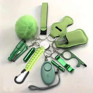 12pcs Safety Keychain Full Set, Self Defense Security Keychain Set With Personal Alarm, Protective Keychain Accessories Gift For Women Valentines Gift