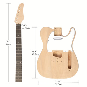DIY 6-String TL Style Electric Guitar Kits With Mahogany Body, Maple Neck And Accessories