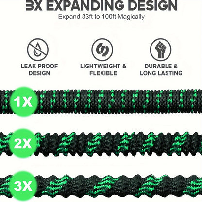 1 Roll, Expandable Garden Hose, Water Hose With 10 Function Spray Nozzle, Extra Strength 3750D, Durable 4-Layers Latex Flexible Hose With 3/4" Solid Brass Fittings