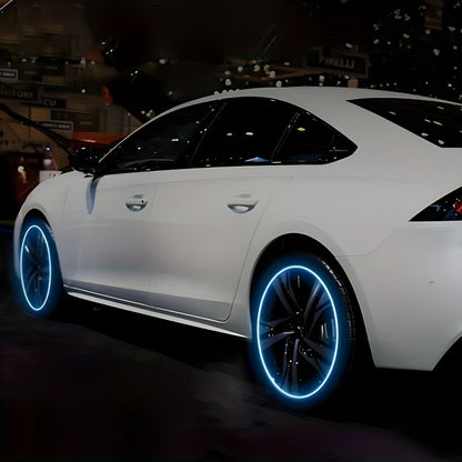 Cubidupi 4/8/16pcs Universal Fit LED Wheel Rim Lights, Plastic Material, Waterproof and Sun-Resistant, for Cars and Motorcycles, Blue and Green Breathing Fire Effect, Tire Valve Decoration