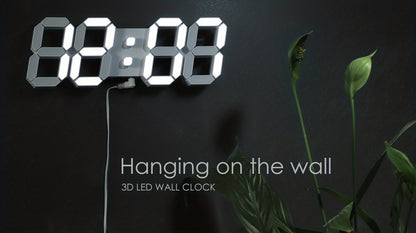 KOMUGI 9.7" Digital LED Wall Clock with Remote Control - USB Powered, Auto Dimmable, Alarm, Large Display for Bedroom & Living Room, Living Room Decor | Cubeshaped Design | Durable LED Numerals, Clock for Living Room