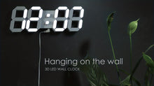 Load image into Gallery viewer, KOMUGI 9.7&quot; Digital LED Wall Clock with Remote Control - USB Powered, Auto Dimmable, Alarm, Large Display for Bedroom &amp; Living Room, Living Room Decor | Cubeshaped Design | Durable LED Numerals, Clock for Living Room
