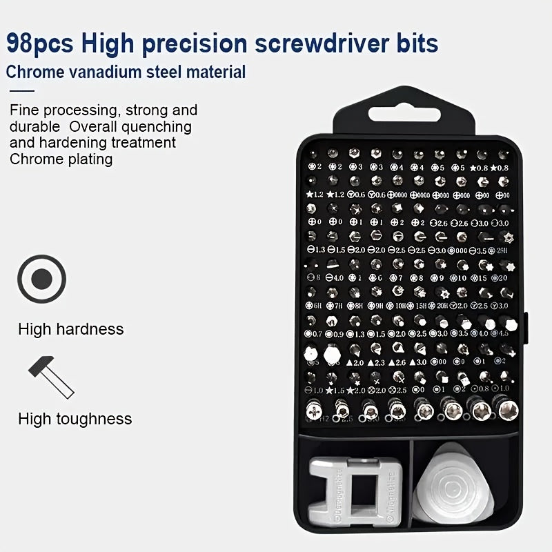 115 In 1 Computer Repair Kit Magnetic Precision Screwdriver Set Small Impact Screw Driver Set With Case For Smartphone, IPad, PC, Camera, Laptop, Glasses, Watch, Mini Pocket Tool Set