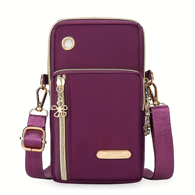 Mini Fashion Cellphone Bag, Trendy Zipper Crossbody Bag, Women's Casual Handbag, Card Holder & Purse