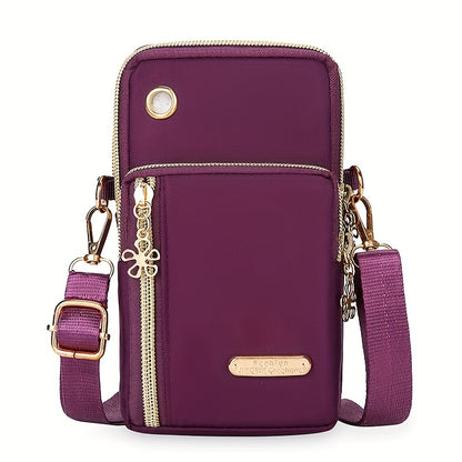Mini Fashion Cellphone Bag, Trendy Zipper Crossbody Bag, Women's Casual Handbag, Card Holder & Purse