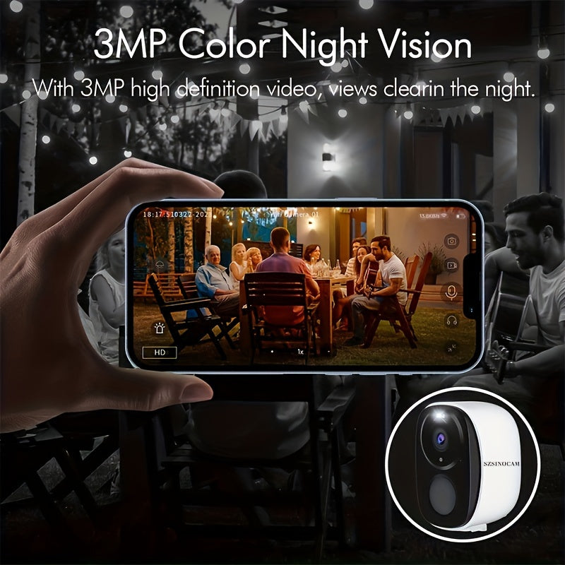 2K 3MP Wireless Outdoor Security Camera with Spotlight, Siren Alarm, 2-Way Audio, Color Night Vision, AI & PIR Motion Detection, and AI Detection for Home Security