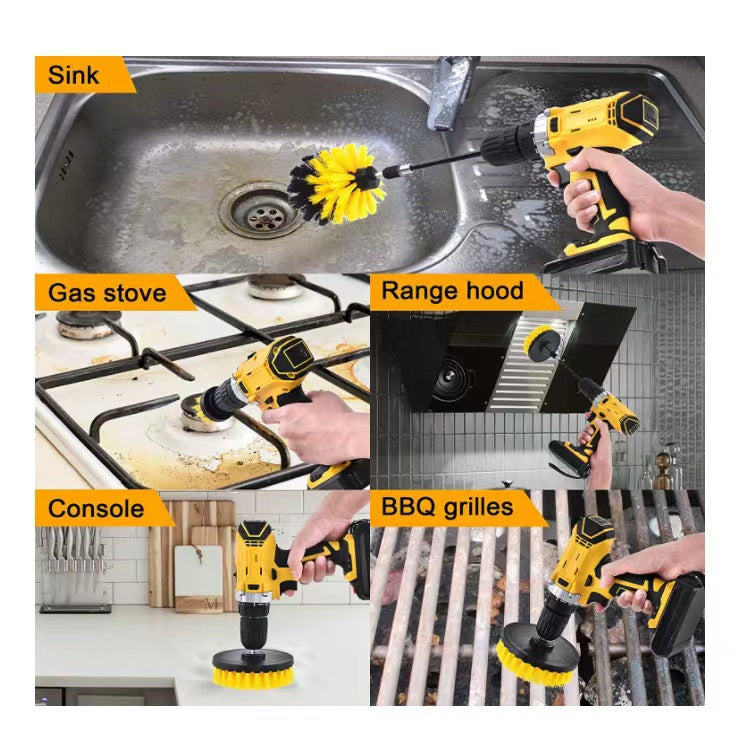 26Pcs Car Detailing Brush Set, Car Detailing Kit, Car Drill Brush/Wheel Brushes/Air Vent Brush/Buffing Sponge Pads Kit/Washing Mitt/Cleaning Cloth