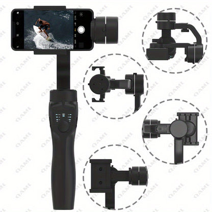 QAML F8 Handheld 3-Axis Gimbal Phone Holder Anti Shake Video Record Stabilizer for Xiaomi iPhone Cellphone Smartphone