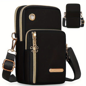 Mini Fashion Cellphone Bag, Trendy Zipper Crossbody Bag, Women's Casual Handbag, Card Holder & Purse
