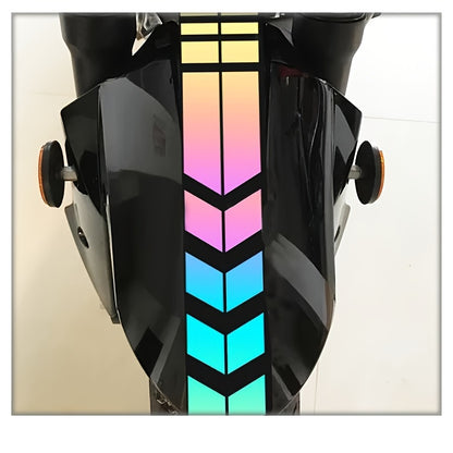 High-Visibility Reflective Stickers for Motorcycles, Helmets & Cars - Waterproof & Sun-Resistant PVC Labels